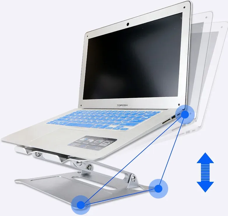 Adjustable Laptop Stand With 360 Rotating Base,Ergonomic Laptop Riser For Collaborative Work,Laptop Stand Aluminum 1